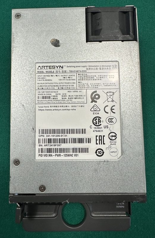 Блок питания Cisco MA-PWR-125WAC