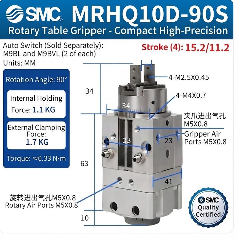 Поворотный стол SMC MRHQ10D-90S-N