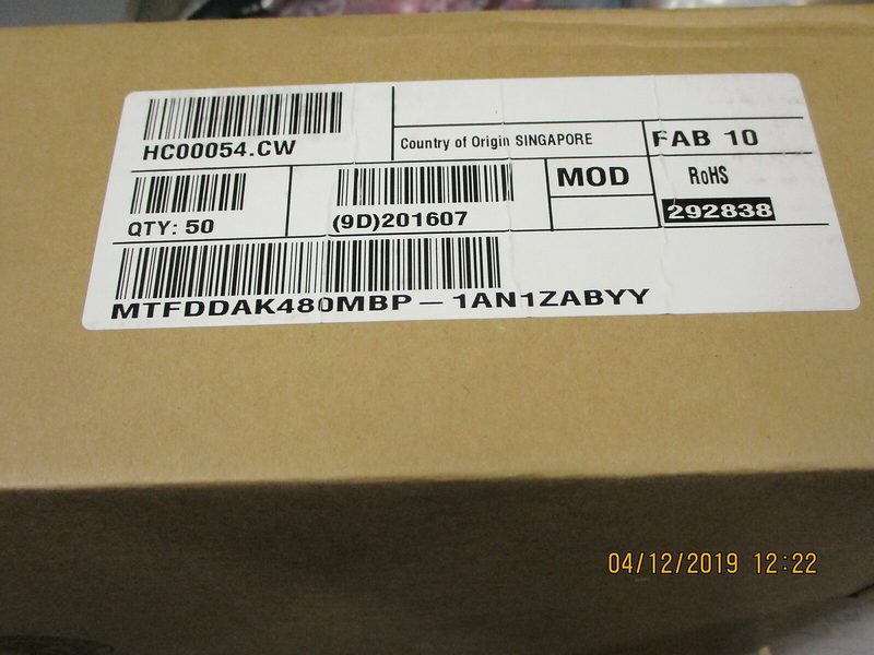 SSD-накопитель Micron MTFDDAK480MBP-1AN1ZABYY