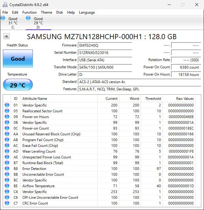 SSD-накопитель Samsung MZ7LN128HCHP