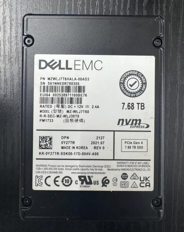 SSD-накопитель Dell MZWLR7T6HALA-00AD3