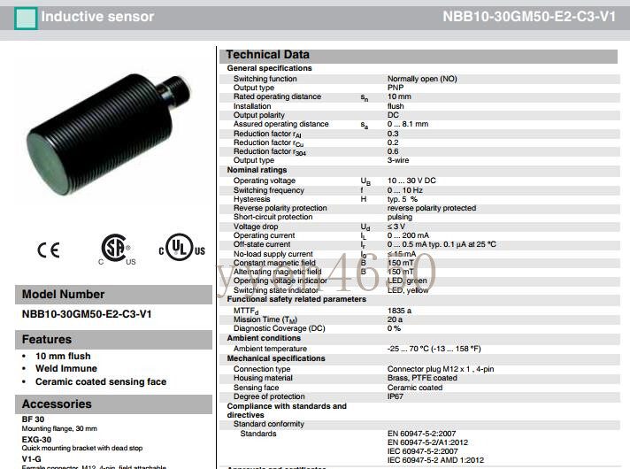 Датчик приближения Pepperl+Fuchs NBB10-30GM50-E2-C3-V1