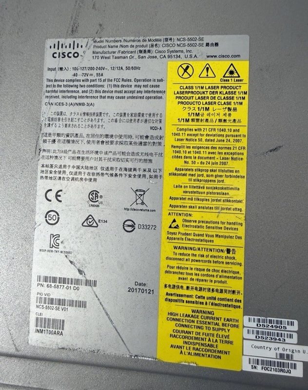 Маршрутизатор Cisco NCS-5502-SE