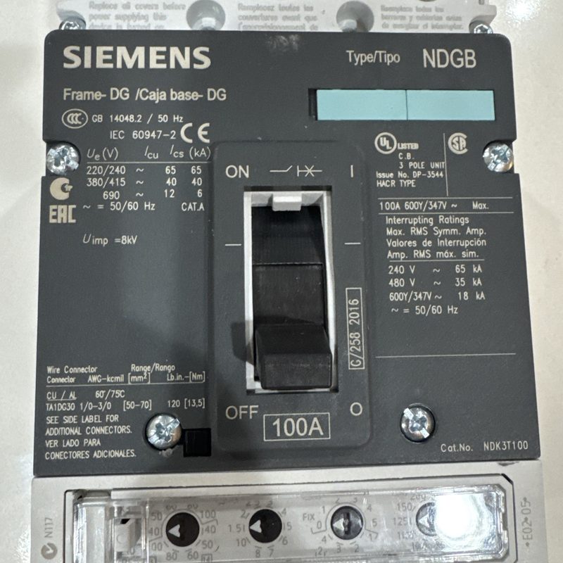 Автоматический выключатель Siemens NDK3B100