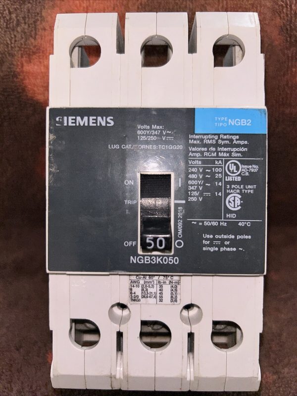 Автоматический выключатель Siemens NGB3K050