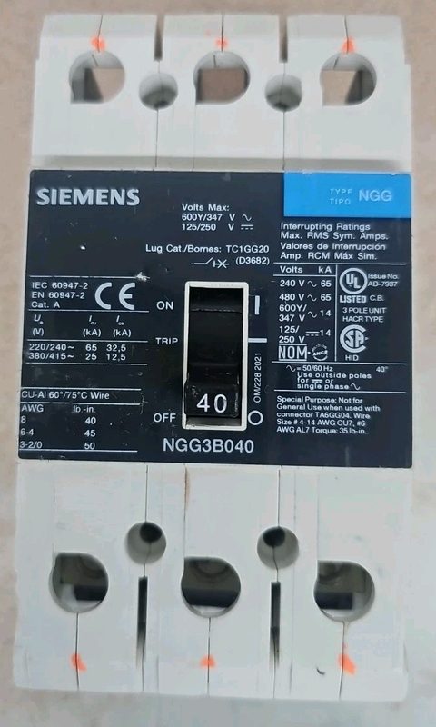 Автоматический выключатель Siemens NGG3B040
