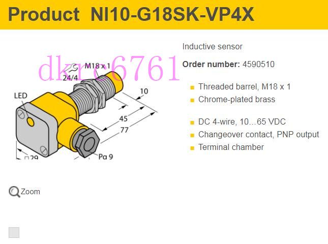 Датчик приближения Turck NI10-G18SK-VP4X