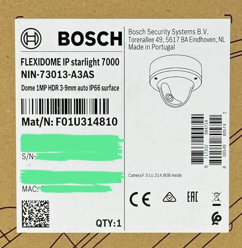Оборудование видеонаблюдения Bosch NIN-73013-A3AS