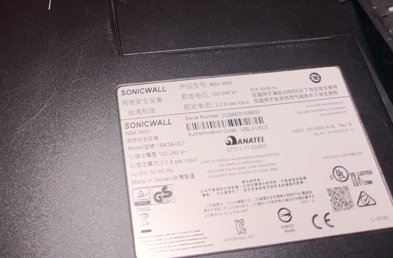 Межсетевой экран SonicWall NSA 3650