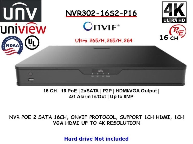 Видеорегистратор NVR302-16S2-P16