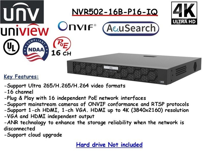 Видеорегистратор NVR502-16B-P16-IQ