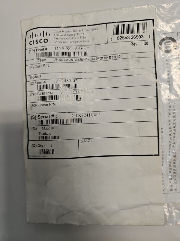 Трансивер Cisco ONS-XC-10G-C