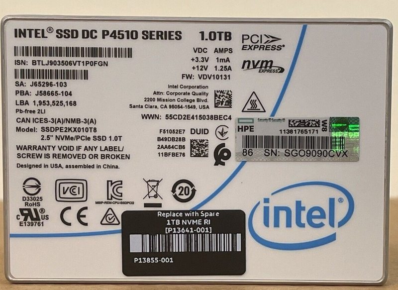 SSD-накопитель HPE P4510