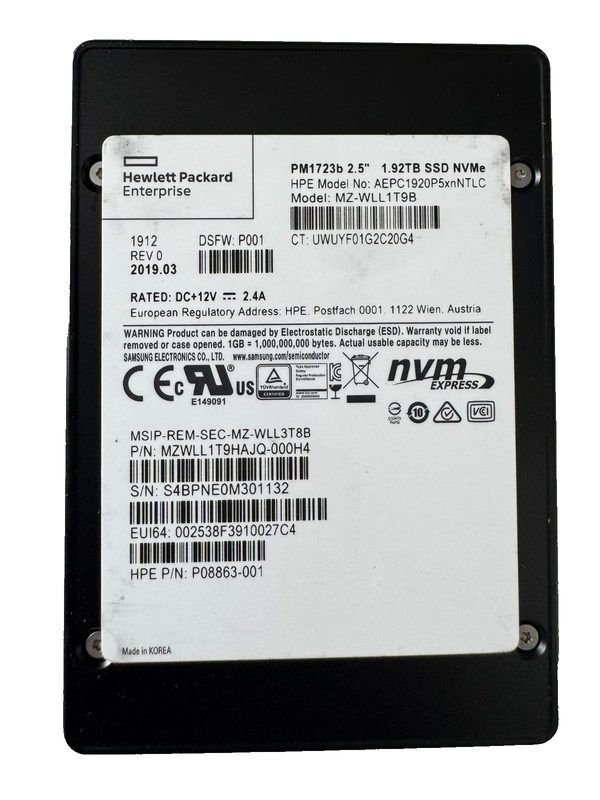 SSD-накопитель HPE PM1723B