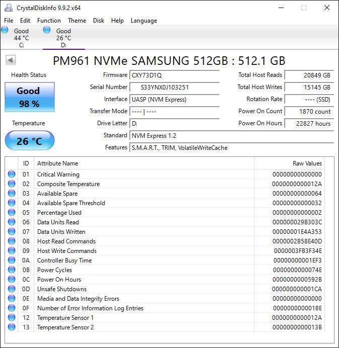 SSD-накопитель Samsung PM961