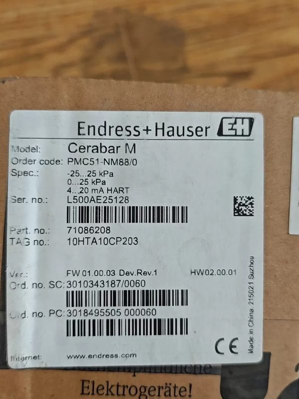 Датчик давления Endress+Hauser PMC51-NM88/0