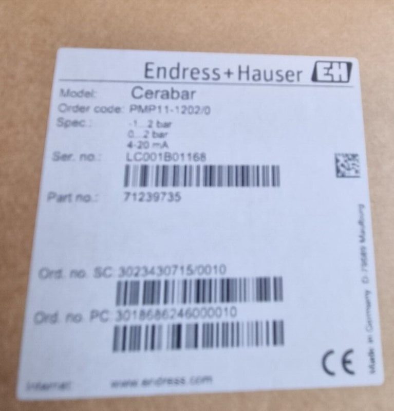 Датчик давления Endress+Hauser PMP11-1202/0