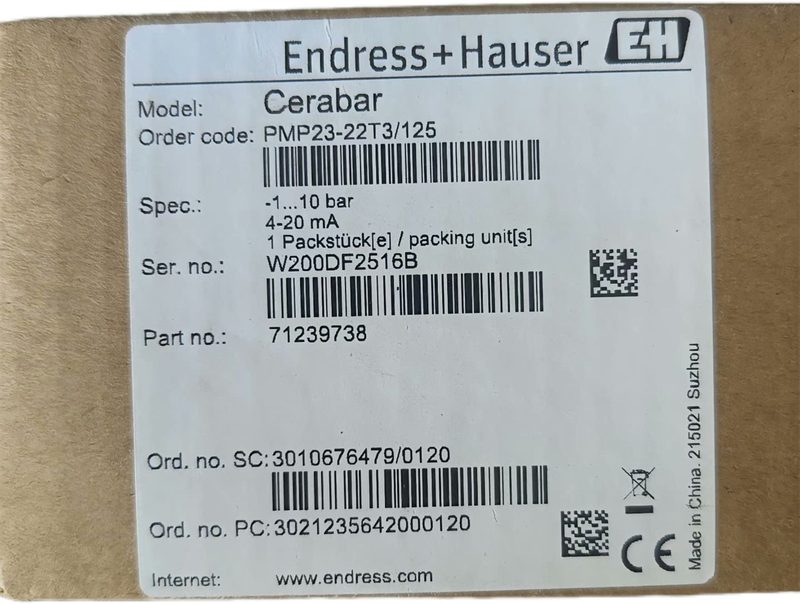 Датчик давления Endress+Hauser PMP23-22T3/125