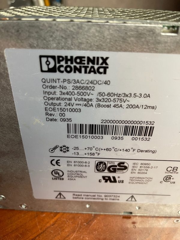 Блок питания Phoenix Contact PS/3AC/24DC/40