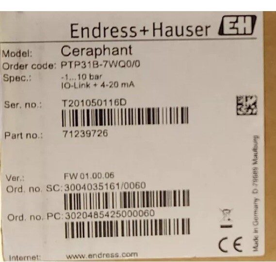 Реле давления Endress+Hauser PTP31B