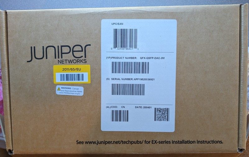 Трансивер Juniper QFX-QSFP-DAC-3M