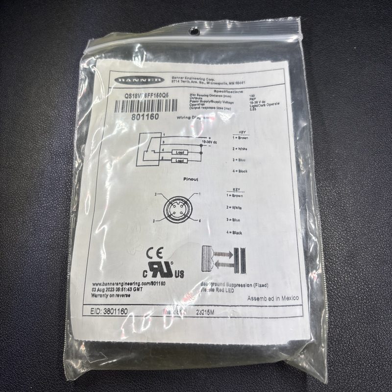 Фотоэлектрический датчик Banner QS18VP6FF150Q5