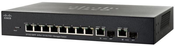 Коммутатор Cisco SF302-08PP-K9-UK