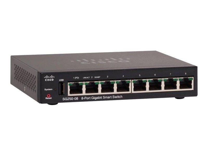 Коммутатор Cisco SG250-08-K9-AU