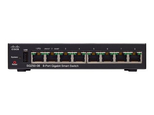 Коммутатор Cisco SG250-08-K9-EU