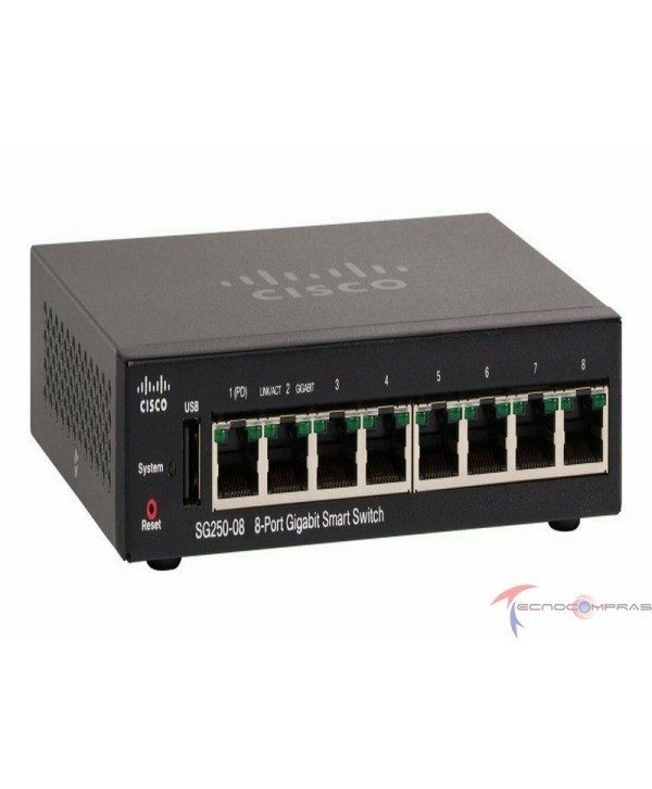 Коммутатор Cisco SG250-08-K9-NA