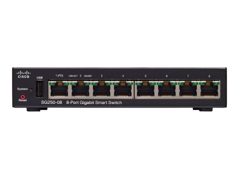 Коммутатор Cisco SG250-08-K9-UK