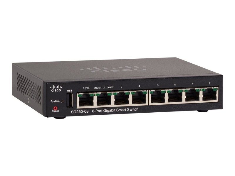 Коммутатор Cisco SG250-10P-K9-EU