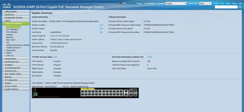 Коммутатор Cisco SG550X-24MP-K9