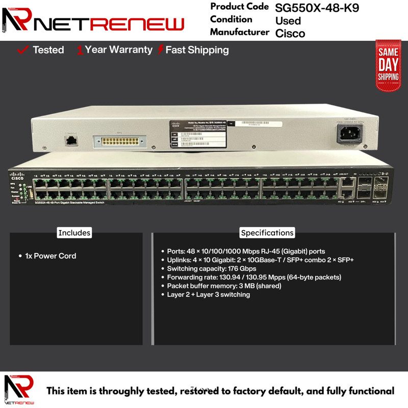 Коммутатор Cisco SG550X-48-K9