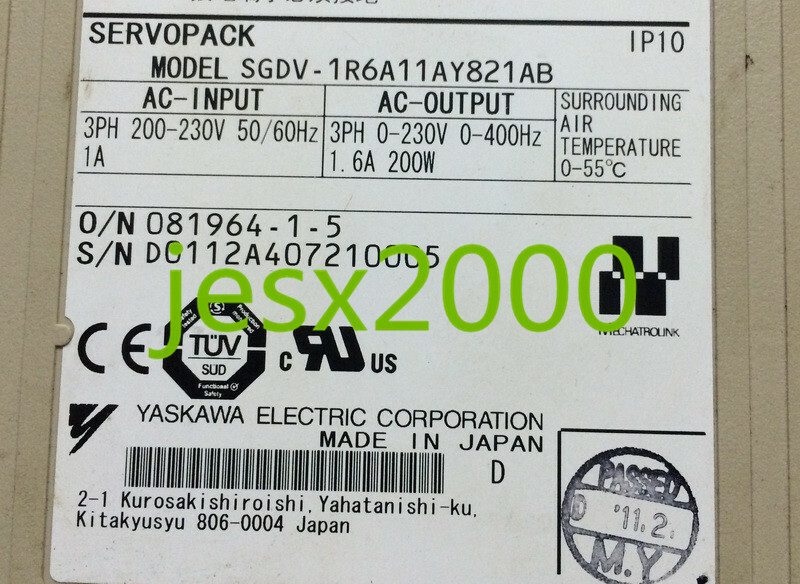 Сервопривод Yaskawa SGDV-1R6A11AY821AB