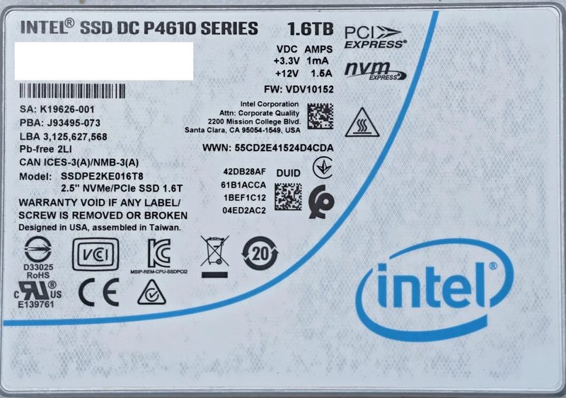 SSD-накопитель Intel SSDPE2KE016T8