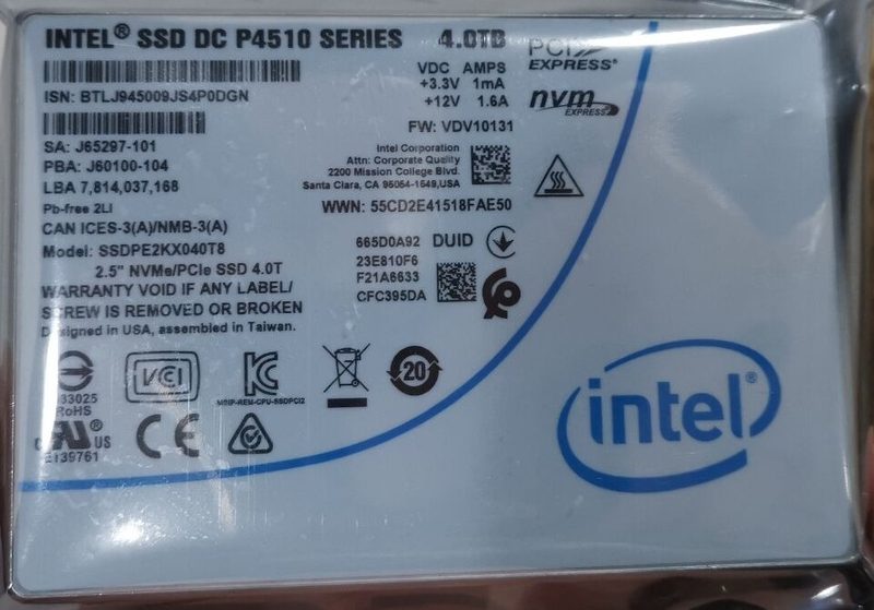 SSD-накопитель Intel SSDPE2KX040T8