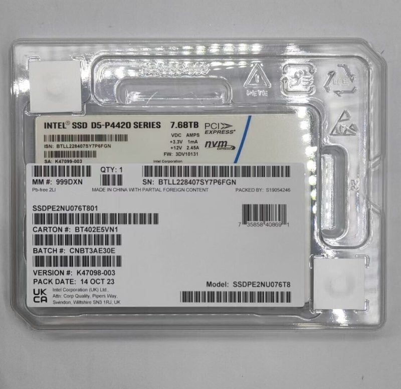 SSD-накопитель Intel SSDPENU076T8