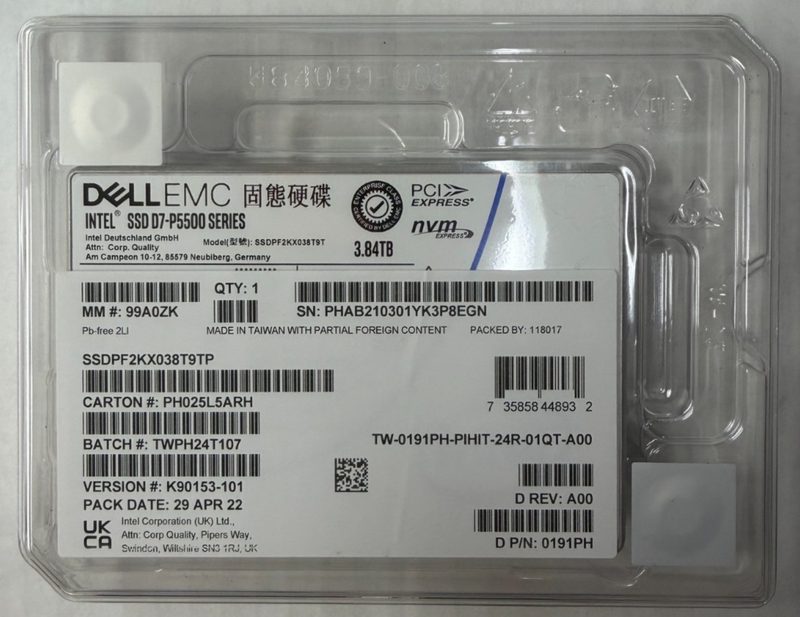 SSD-накопитель Dell SSDPF2KX038T9T