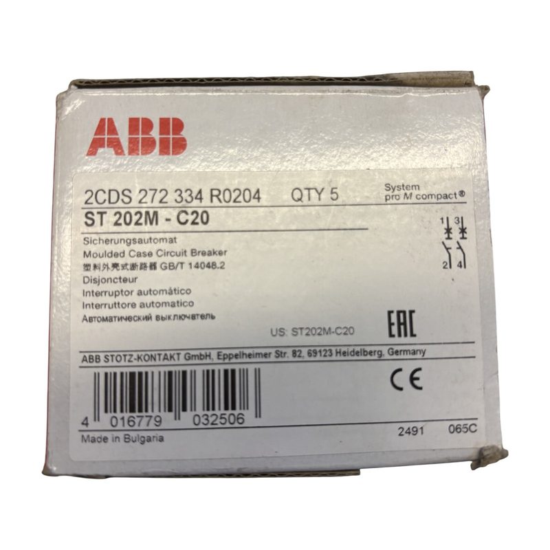 Автоматический выключатель ABB ST202M-C20