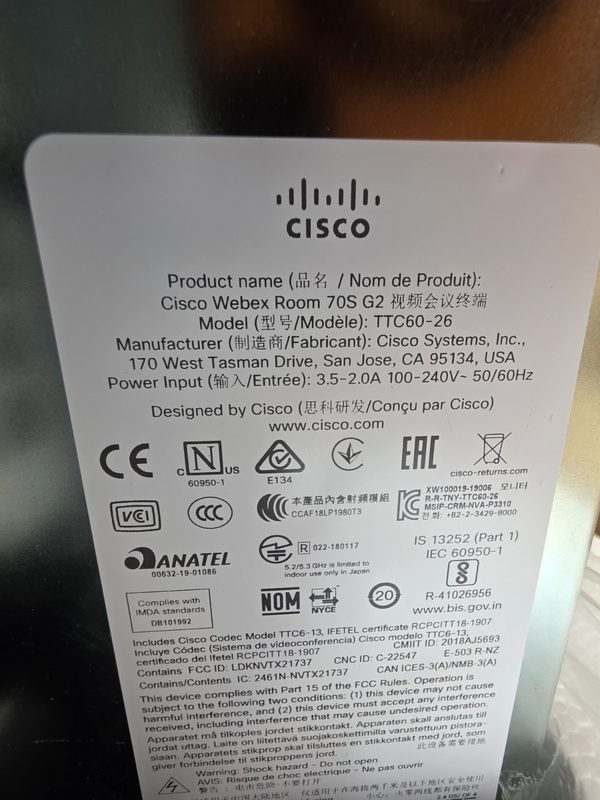 AV-оборудование Cisco TTC60-26