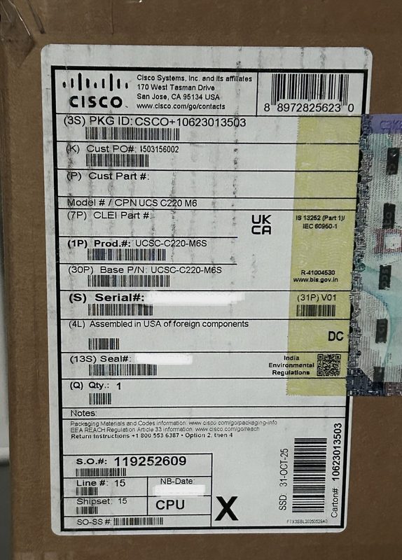 Сервер Cisco UCSC-C220-M6S