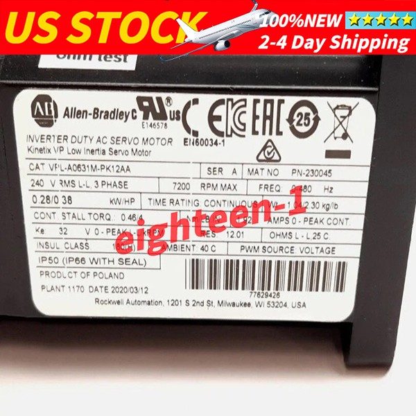 Серводвигатель Allen-Bradley VPL-A0631M-PK12AA