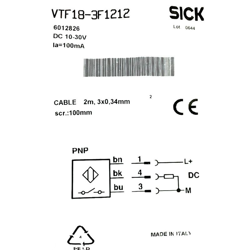 Датчик приближения SICK VTF18-3F1212