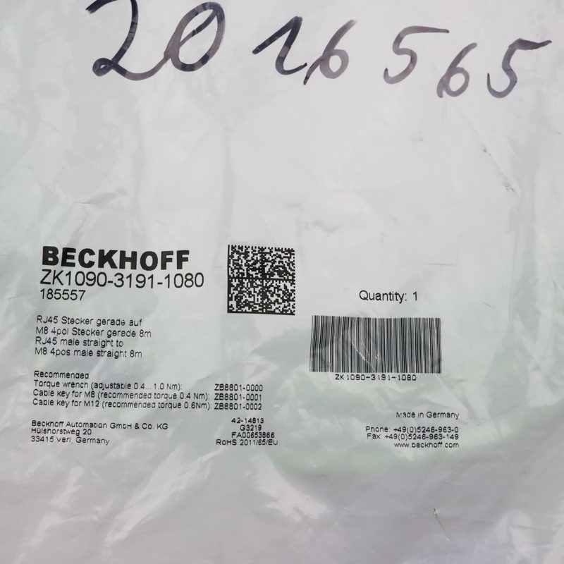 Кабель Beckhoff ZK1090-3191-1080