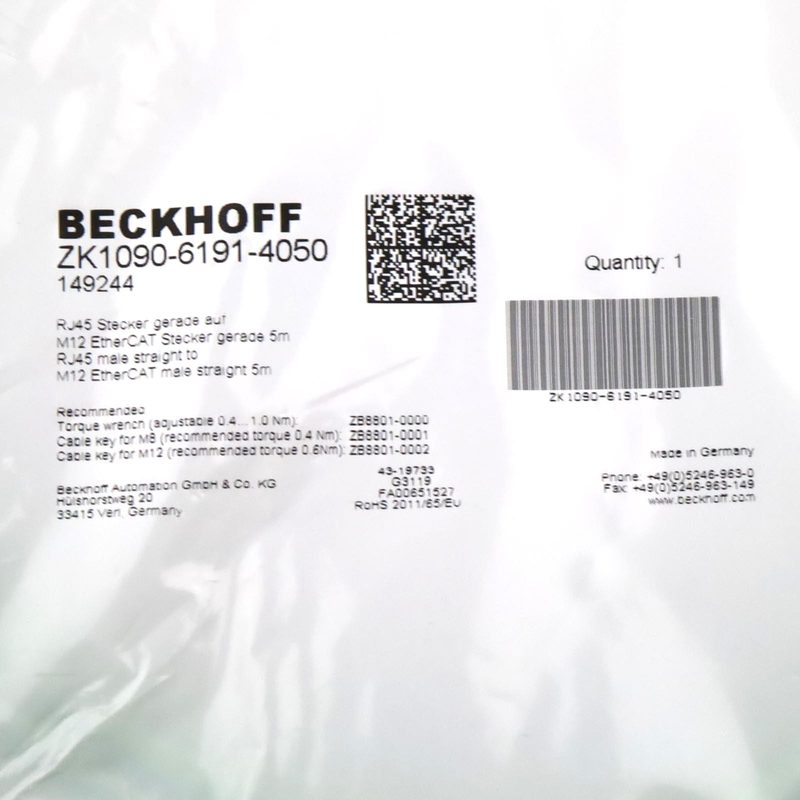 Кабель Beckhoff ZK1090-6191-4050
